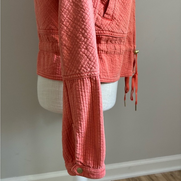 Anthropologie Joyce Textured Jacket Orange Coral - Picture 7 of 11
